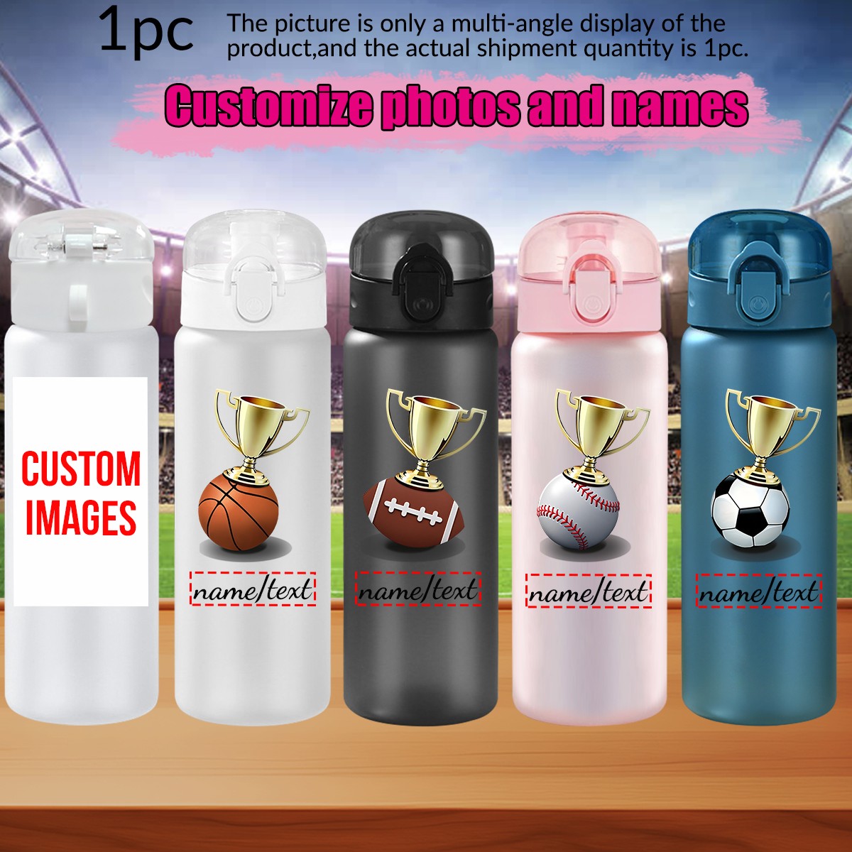 1pc Botol Minum Plastik Anti B - Outdoor Sport Name ulasan dan harga