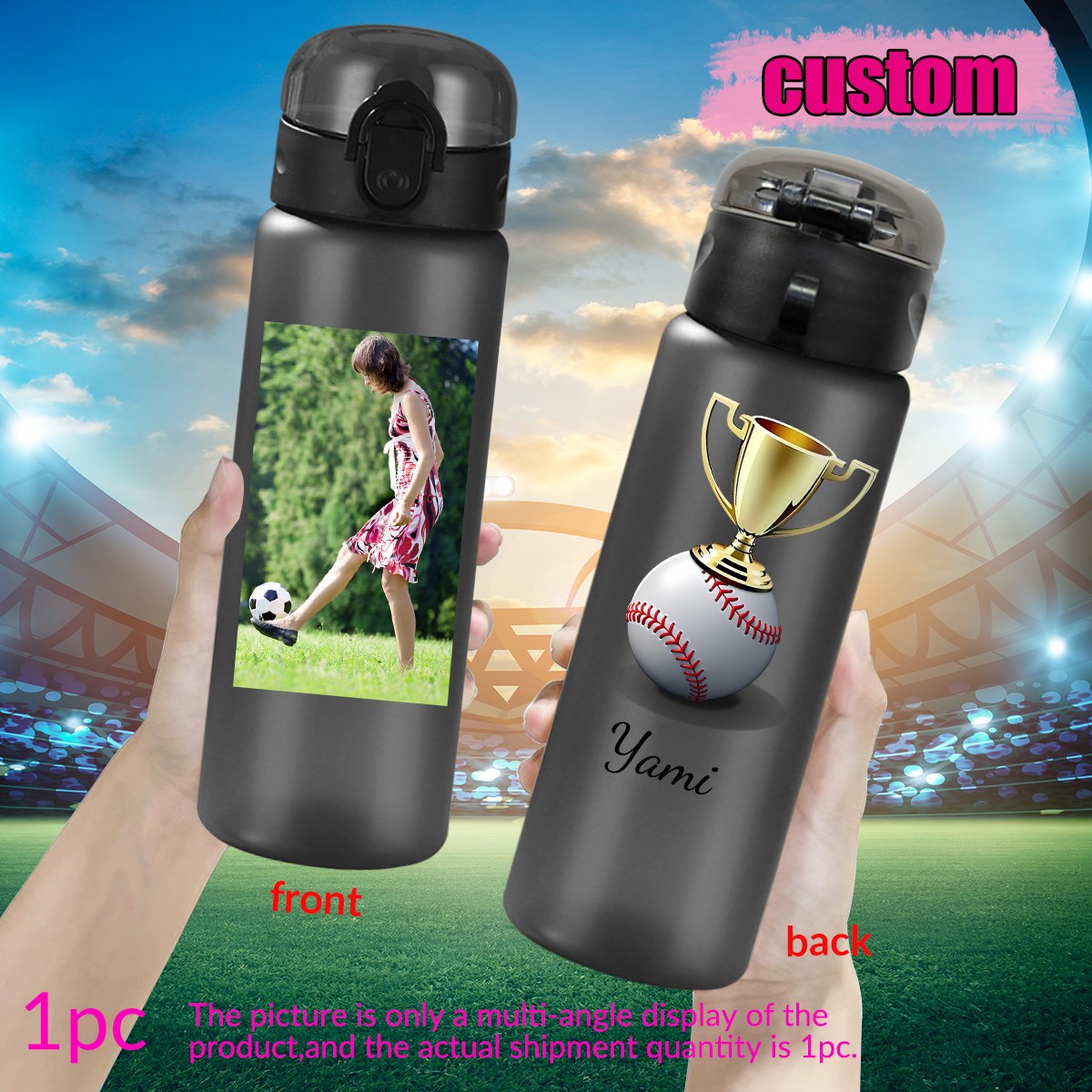1pc Botol Minum Plastik Anti B - Outdoor Sport Name ulasan dan harga