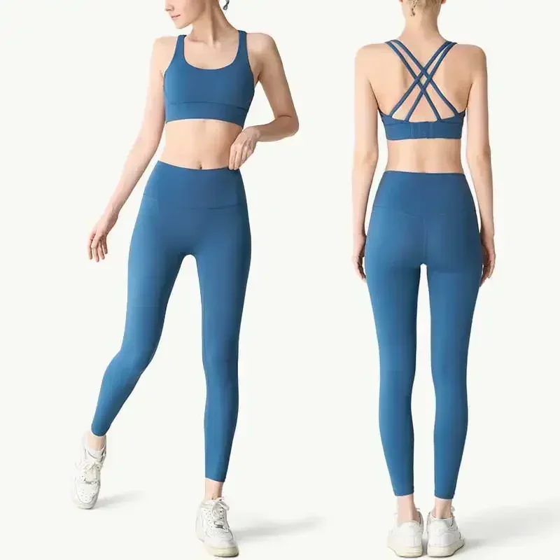 Set Yoga 2 Potong Wanita, Vest - Outdoor Sport Leggings ulasan dan harga