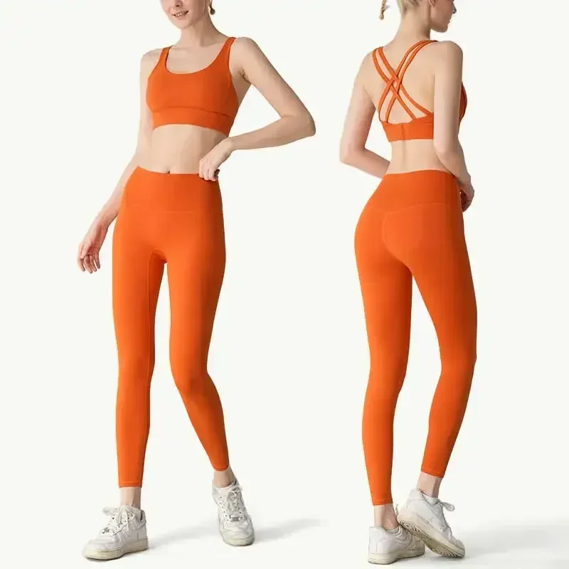 Set Yoga 2 Potong Wanita, Vest - Outdoor Sport Leggings ulasan dan harga